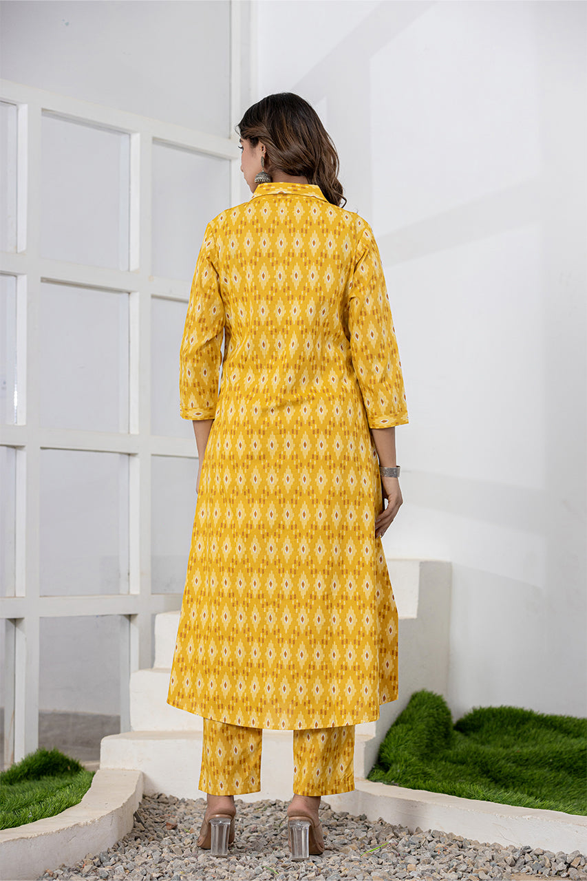 Yellow colour Kurta With pant set