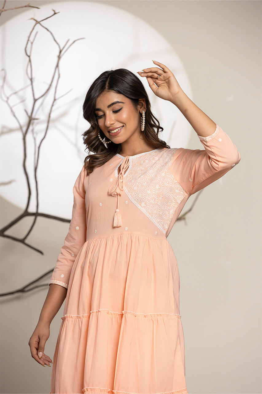 Peach Colour Kurta