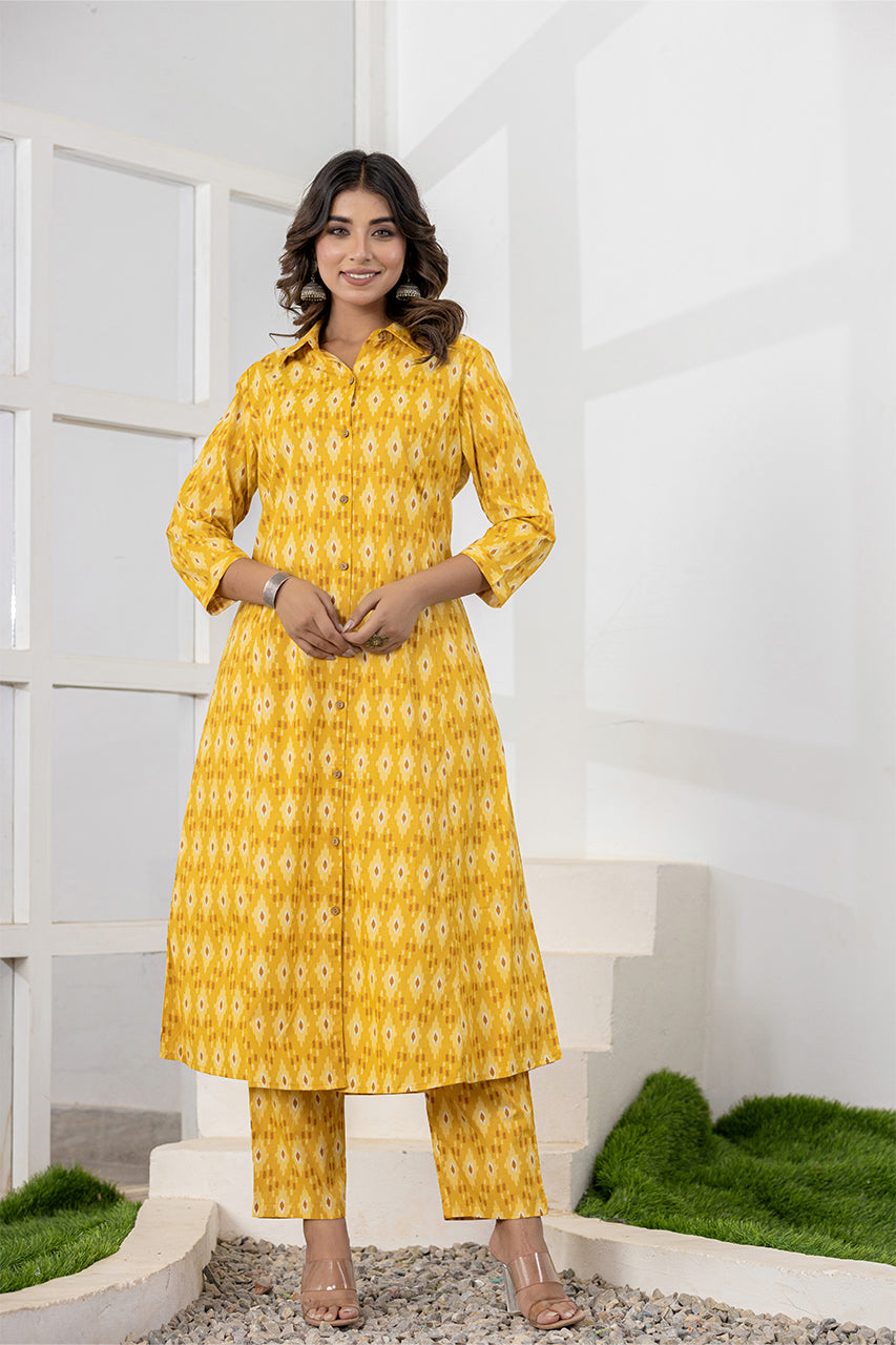 Yellow colour Kurta With pant set