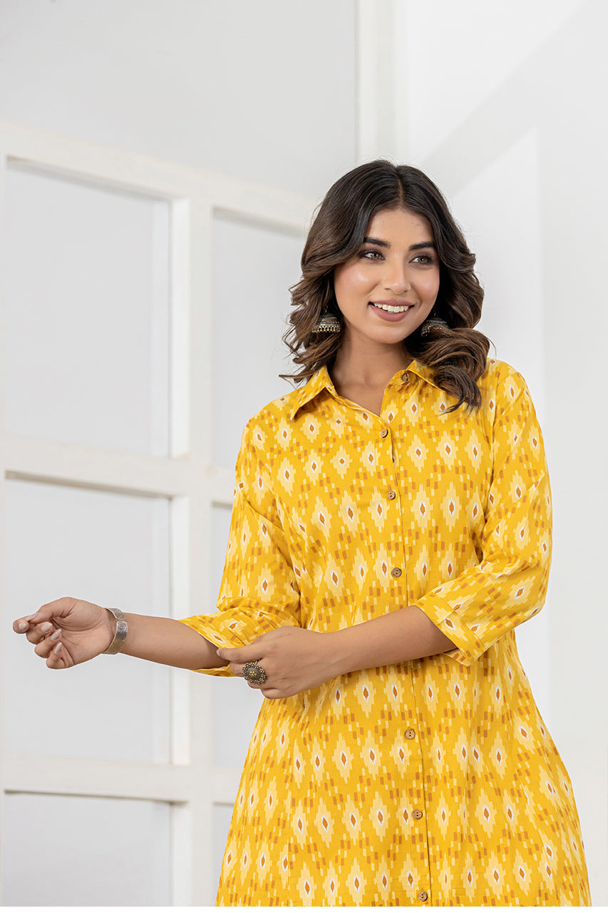 Yellow colour Kurta With pant set