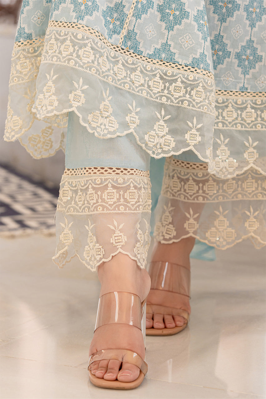 Sky blue colour kurta pant set